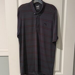 Puma Men's Polo Shirt in Black and Red size large